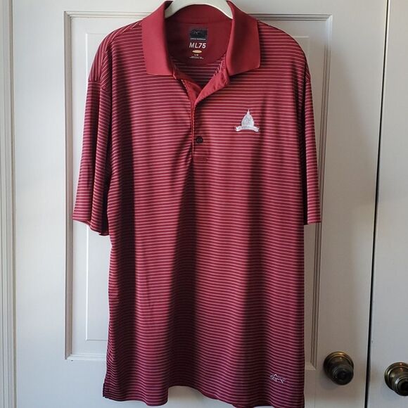 GREG NORMAN GOLF POLO SHIRT CONGRESSIONAL COUNTRY CLUB RUST RED SIZE LARGE - Picture 1 of 6